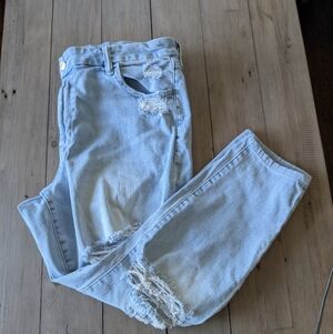 American Eagle Outfitters Light Blue Ripped High Rise Jegging